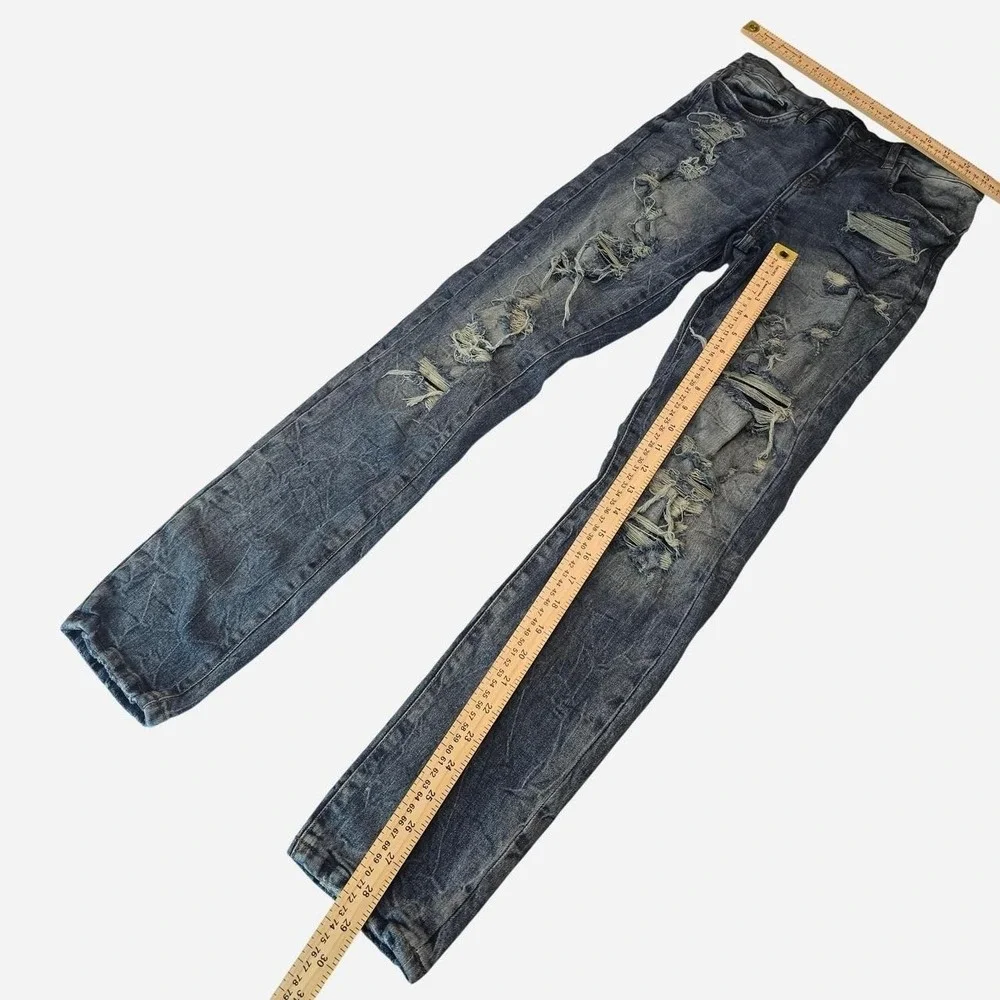 Jordan Craig Legacy Edition Black Gray Distressed Jeans Kids- 16